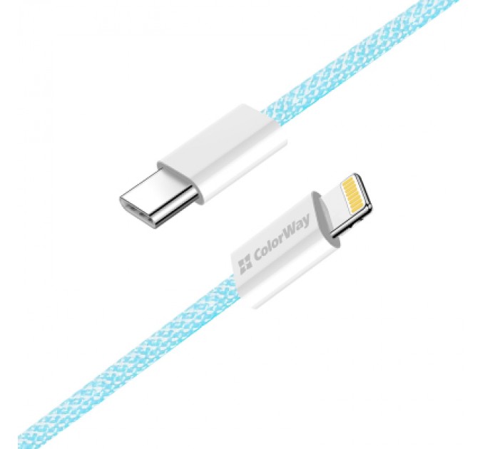 ColorWay Дата кабель USB-C to Lightning 1.0m 27W blue ColorWay (CW-CBPDCL061-BL)