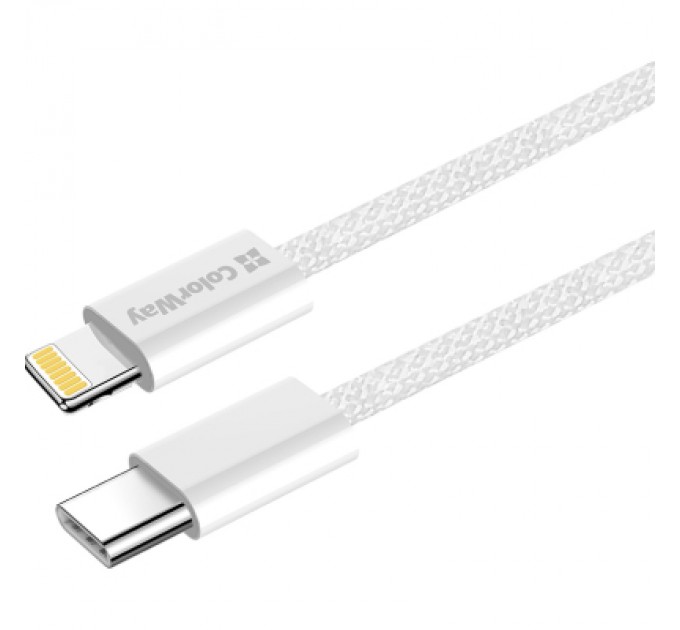 ColorWay Дата кабель USB-C to Lightning 1.0m 27W grey ColorWay (CW-CBPDCL061-GR)
