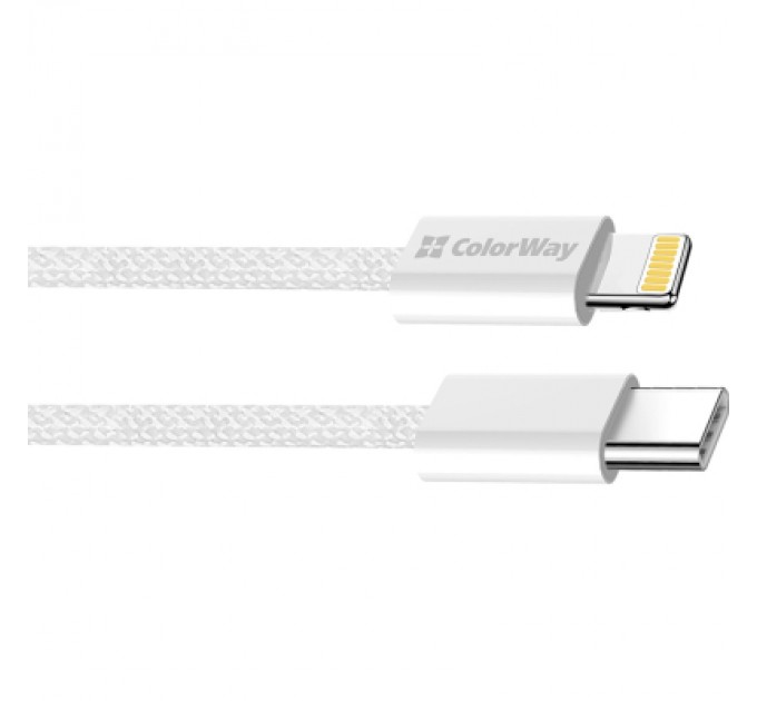 ColorWay Дата кабель USB-C to Lightning 1.0m 27W grey ColorWay (CW-CBPDCL061-GR)