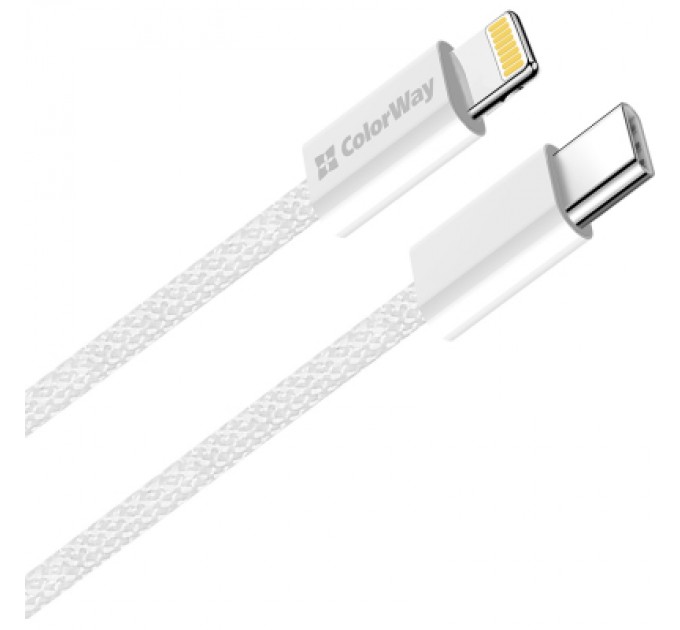 ColorWay Дата кабель USB-C to Lightning 1.0m 27W grey ColorWay (CW-CBPDCL061-GR)