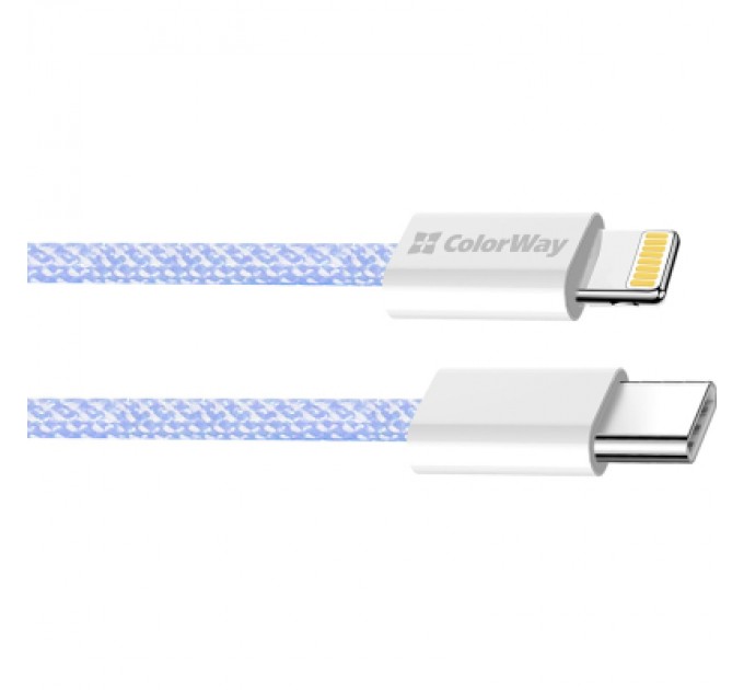 ColorWay Дата кабель USB-C to Lightning 1.0m 27W purple ColorWay (CW-CBPDCL061-PU)