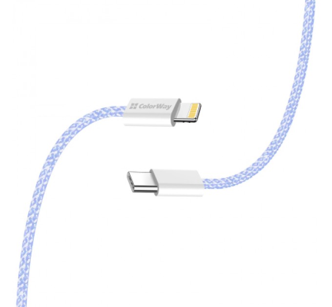 ColorWay Дата кабель USB-C to Lightning 1.0m 27W purple ColorWay (CW-CBPDCL061-PU)