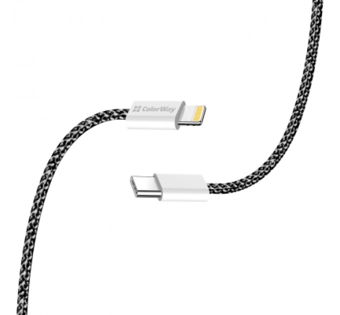 ColorWay Дата кабель USB-C to Lightning 1.0m 27W black ColorWay (CW-CBPDCL061-BK)