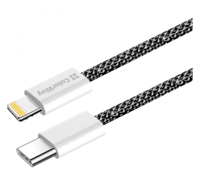 ColorWay Дата кабель USB-C to Lightning 1.0m 27W black ColorWay (CW-CBPDCL061-BK)