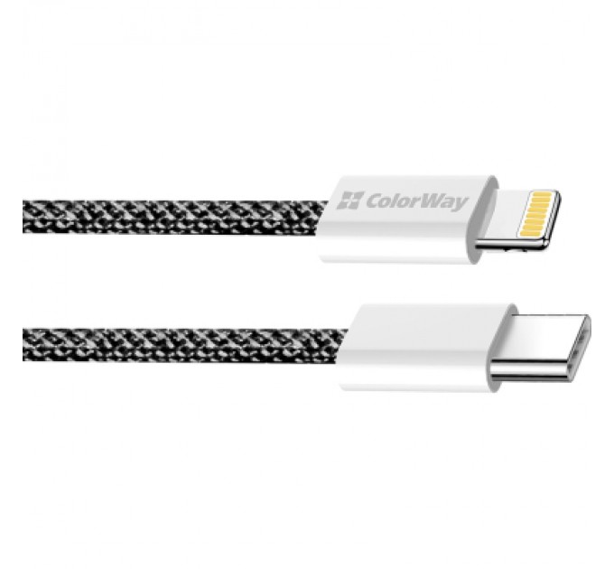 ColorWay Дата кабель USB-C to Lightning 1.0m 27W black ColorWay (CW-CBPDCL061-BK)