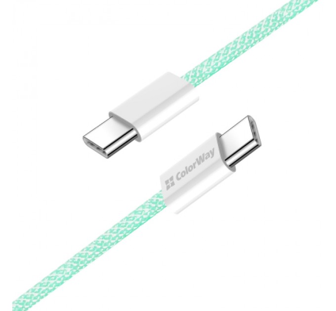 ColorWay Дата кабель USB-C to USB-C 1.0m 60W 3.0А green ColorWay (CW-CBPDCC061-G)