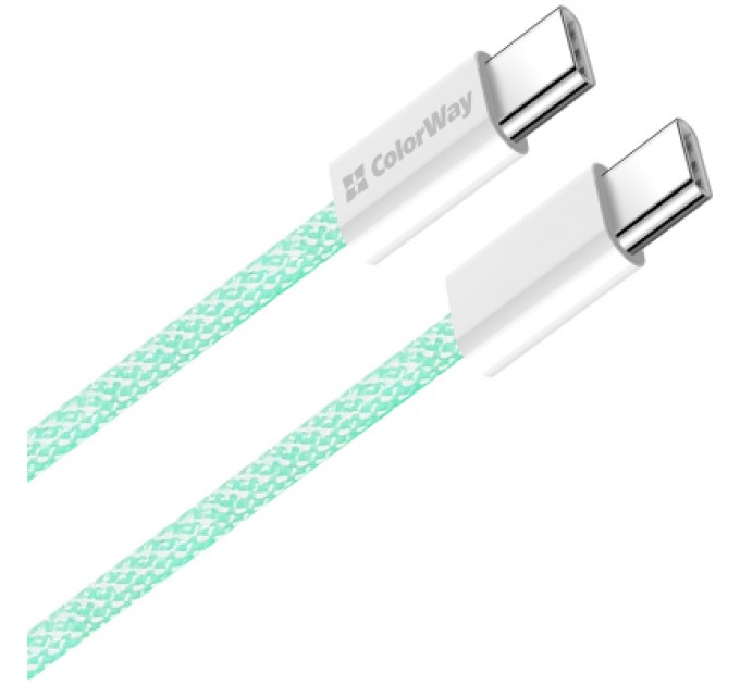 ColorWay Дата кабель USB-C to USB-C 1.0m 60W 3.0А green ColorWay (CW-CBPDCC061-G)
