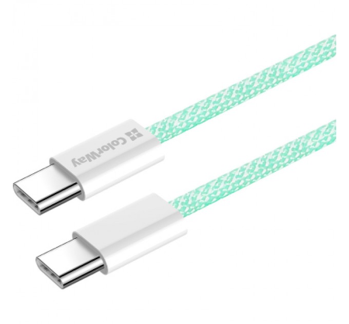 ColorWay Дата кабель USB-C to USB-C 1.0m 60W 3.0А green ColorWay (CW-CBPDCC061-G)
