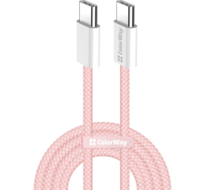 ColorWay Дата кабель USB-C to USB-C 1.0m 60W 3.0А pink ColorWay (CW-CBPDCC061-P)