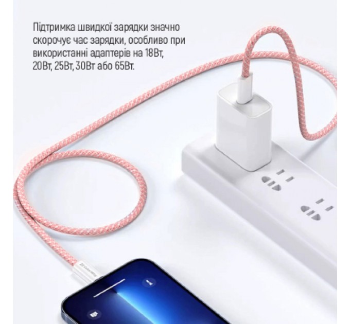 ColorWay Дата кабель USB-C to USB-C 1.0m 60W 3.0А pink ColorWay (CW-CBPDCC061-P)