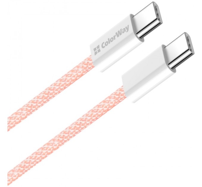 ColorWay Дата кабель USB-C to USB-C 1.0m 60W 3.0А pink ColorWay (CW-CBPDCC061-P)