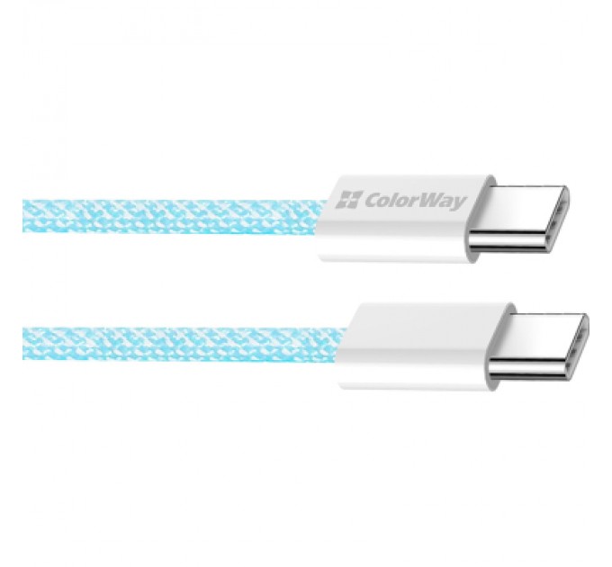ColorWay Дата кабель USB-C to USB-C 1.0m 60W 3.0А blue ColorWay (CW-CBPDCC061-BL)