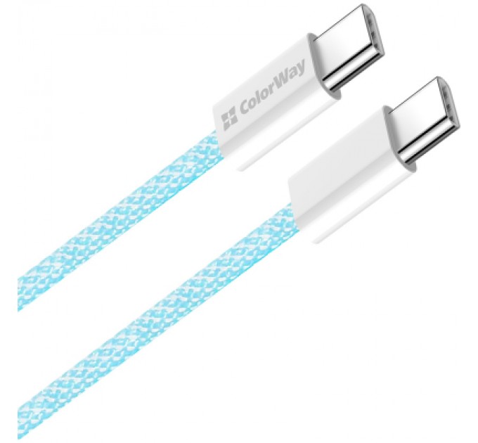 ColorWay Дата кабель USB-C to USB-C 1.0m 60W 3.0А blue ColorWay (CW-CBPDCC061-BL)