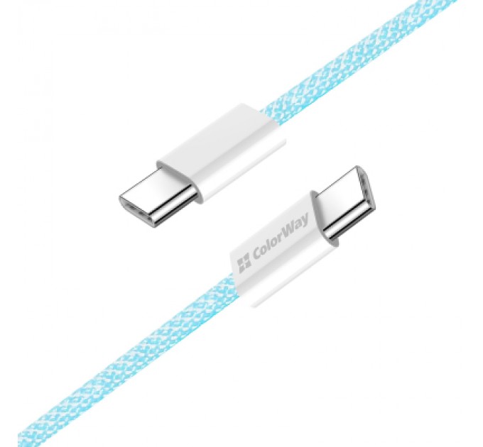 ColorWay Дата кабель USB-C to USB-C 1.0m 60W 3.0А blue ColorWay (CW-CBPDCC061-BL)