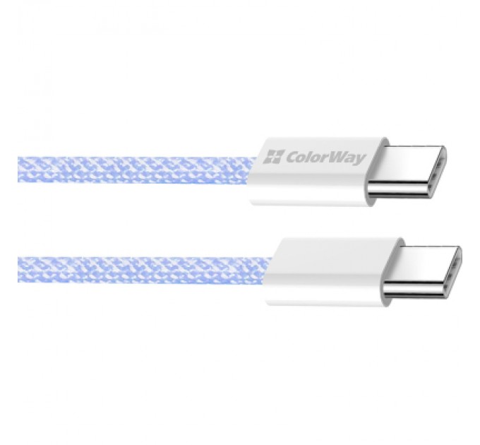 ColorWay Дата кабель USB-C to USB-C 1.0m 60W 3.0А purple ColorWay (CW-CBPDCC061-PU)