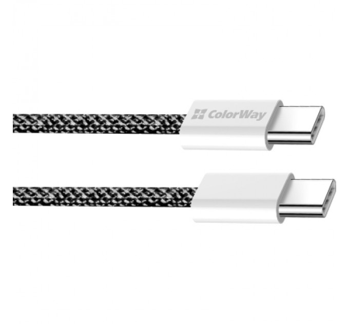 ColorWay Дата кабель USB-C to USB-C 1.0m 60W 3.0А black ColorWay (CW-CBPDCC061-BK)