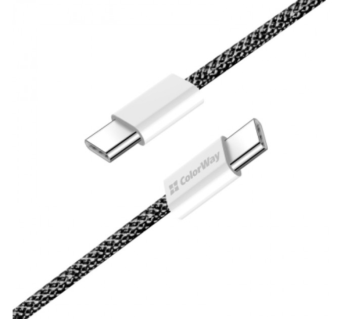 ColorWay Дата кабель USB-C to USB-C 1.0m 60W 3.0А black ColorWay (CW-CBPDCC061-BK)