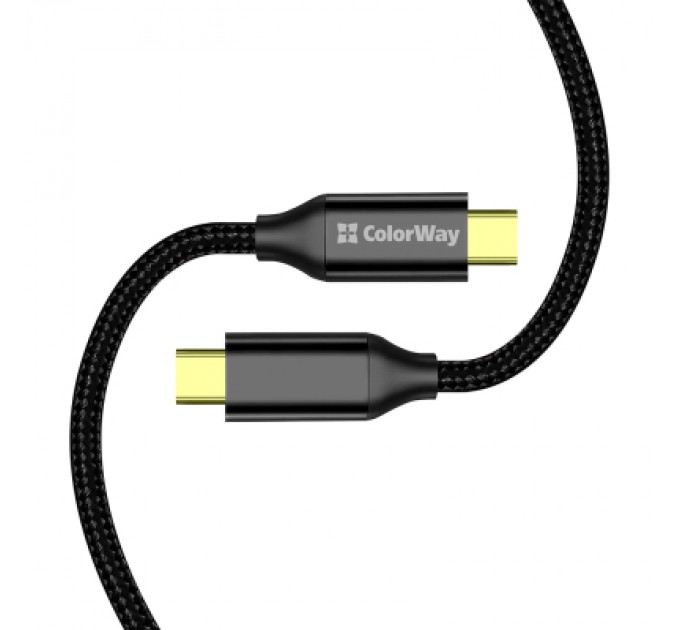 ColorWay Дата кабель USB-C to USB-C 1.0m USB3.2 (20Gbps 4K PD100W) Gen2 5А black ColorWay (CW-CBPDCC062-BK)
