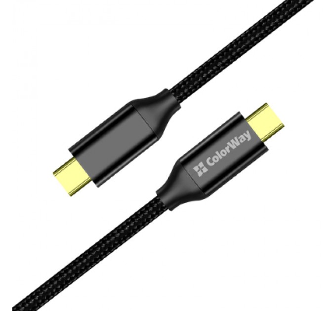 ColorWay Дата кабель USB-C to USB-C 1.0m USB3.2 (20Gbps 4K PD100W) Gen2 5А black ColorWay (CW-CBPDCC062-BK)