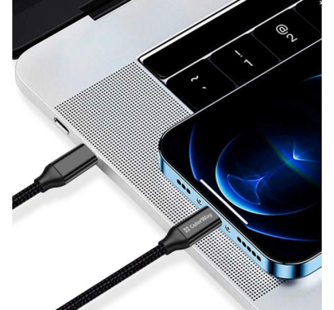 ColorWay Дата кабель USB-C to USB-C 1.0m USB3.2 (20Gbps 4K PD100W) Gen2 5А black ColorWay (CW-CBPDCC062-BK)