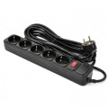 Patron Мережевий фільтр живлення Patron 10 m3*1mm2 (SP-10510) 5 розеток BLACK (EXT-PN-SP-16510)