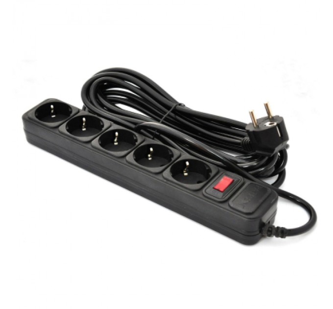 Patron Мережевий фільтр живлення Patron 10 m3*1mm2 (SP-10510) 5 розеток BLACK (EXT-PN-SP-16510)