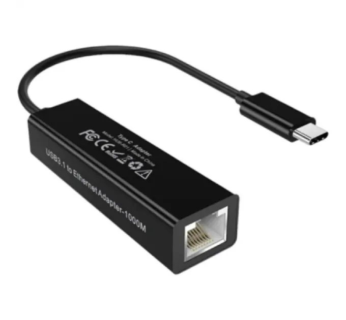 Choetech Адаптер USB3.1 Type-C to Ethernet RJ45 1000Mb 0.15m Choetech (HUB-R01-BK)