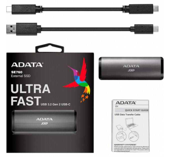 Накопичувач SSD USB 3.2 1TB ADATA (ASE760-1TU32G2-CBK)