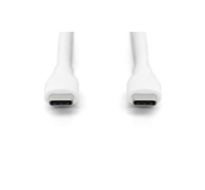 Assmann Дата кабель USB-C to USB-C 1.0m USB 2.0 60W silicone white Digitus (AK-300341-010-W)