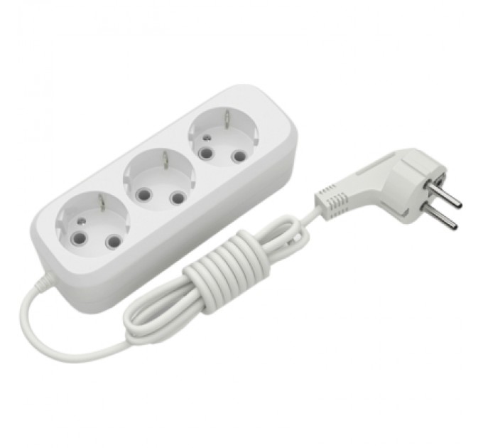Мережевий подовжувач Electrum C-ES-1791 2.0m, 3 роз, white (C-ES-1791)
