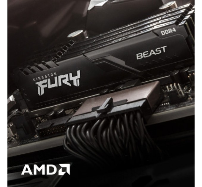 Kingston Fury (ex.HyperX) Модуль пам'яті для комп'ютера DDR4 32GB (2x16GB) 3200 MHz Fury Beast Black Kingston Fury (ex.HyperX) (KF432C16BB1K2/32)