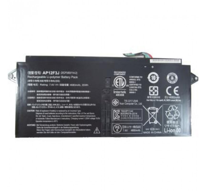 Акумулятор до ноутбука Acer Acer AP12F3J Aspire S7-391 4680mAh (35Wh) 4cell 7.4V Li-ion (A47044)