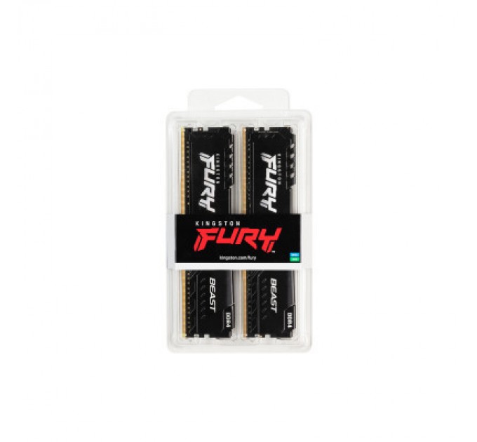 Kingston Fury (ex.HyperX) Модуль пам'яті для комп'ютера DDR4 32GB (2x16GB) 3600 MHz Fury Beast Black Kingston Fury (ex.HyperX) (KF436C18BBK2/32)