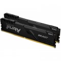 Kingston Fury (ex.HyperX) Модуль пам'яті для комп'ютера DDR4 32GB (2x16GB) 3200 MHz Fury Beast Black Kingston Fury (ex.HyperX) (KF432C16BBK2/32)