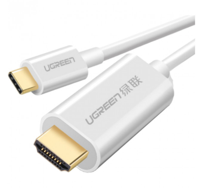 Кабель мультимедійний USB-C to HDMI 1.5m ABS Case MM121 white Ugreen (30841)