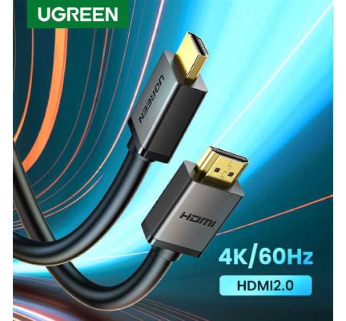 Кабель мультимедійний HDMI to HDMI 3.0m V2.0 Cafule 4K HD104 Ugreen (10108)