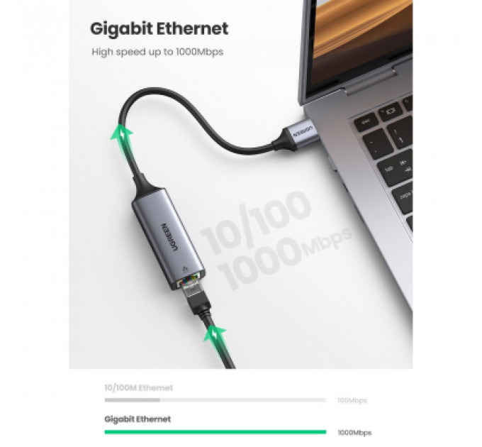 Перехідник USB 3.0 to Ethernet RJ45 1000 Mb CM209 Ugreen (50922)