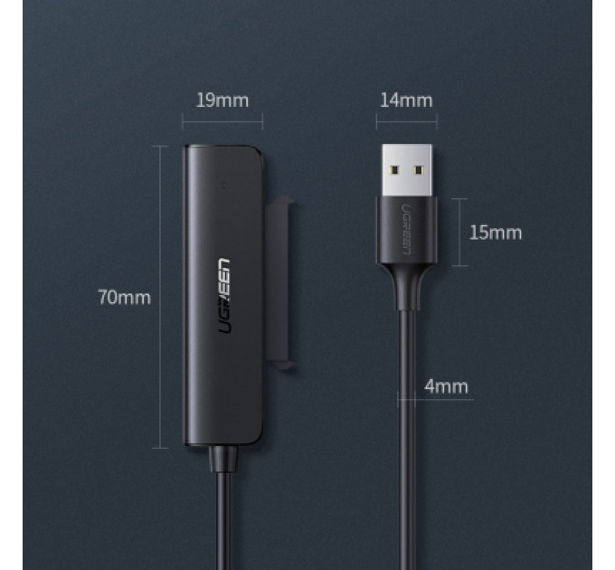 Перехідник USB 3.0 Type-А to SATA III (F) CM321 Ugreen (70609)