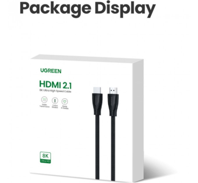 Кабель мультимедійний HDMI to HDMI 1.0m V2.1 HD140 Ugreen (80401)