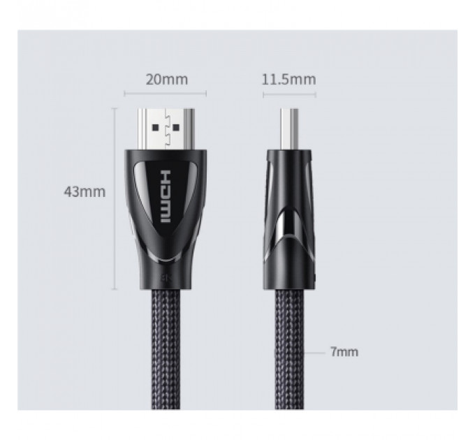 Кабель мультимедійний HDMI to HDMI 1.0m V2.1 HD140 Ugreen (80401)