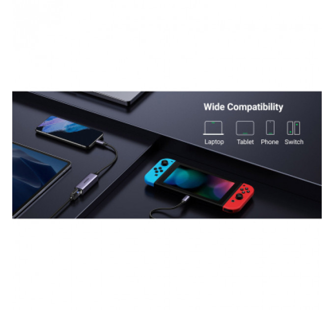 Перехідник USB 3.1 Type-C to Ethernet RJ45 1000 Mb CM199 Ugreen (50737)