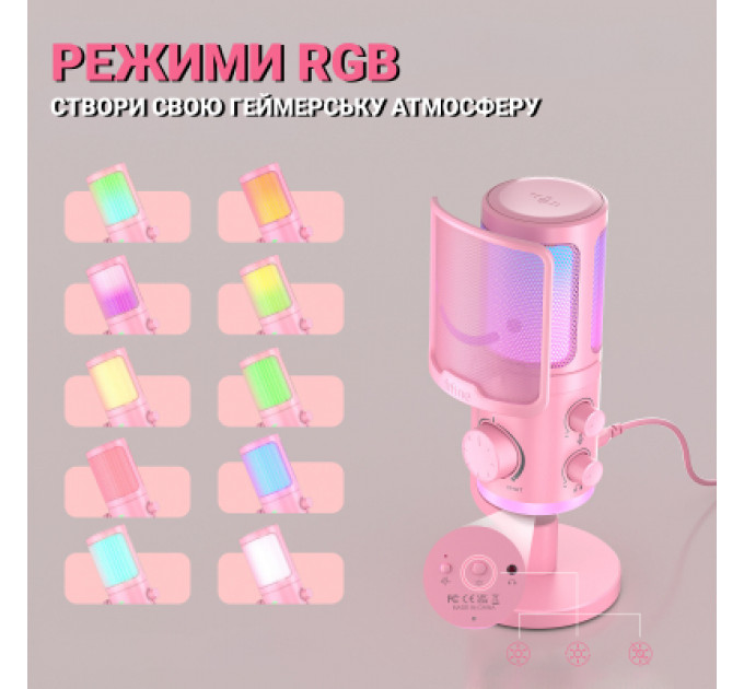 Мікрофон Fifine AM6P USB Pink (AM6P)