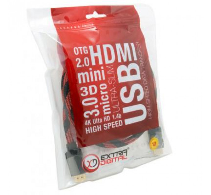 Кабель мультимедійний HDMI to HDMI 1.5m Extradigital (KBH1633)