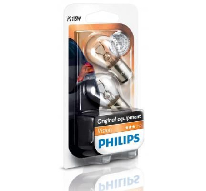 Philips Автолампа Philips P21/5W Vision, 2шт/бл. (12499B2)