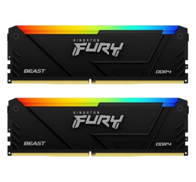 Kingston Fury (ex.HyperX) Модуль пам'яті для комп'ютера DDR4 16GB (2x8GB) 3200 MHz Beast RGB Kingston Fury (ex.HyperX) (KF432C16BB2AK2/16)