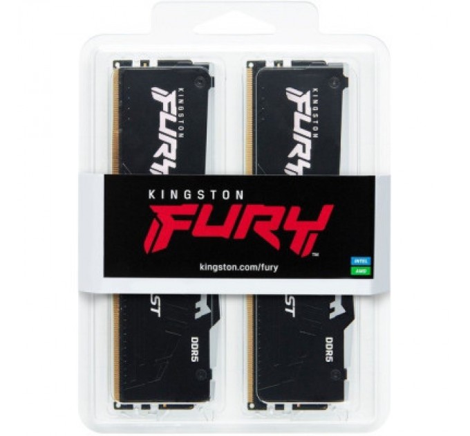 Kingston Fury (ex.HyperX) Модуль пам'яті для комп'ютера DDR5 64GB (2x32GB) 5200 MHz Beast RGB Kingston Fury (ex.HyperX) (KF552C40BBAK2-64)