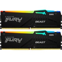 Модуль пам'яті для комп'ютера DDR5 64GB (2x32GB) 5200 MHz Beast RGB Kingston Fury (ex.HyperX) (KF552C40BBAK2-64)
