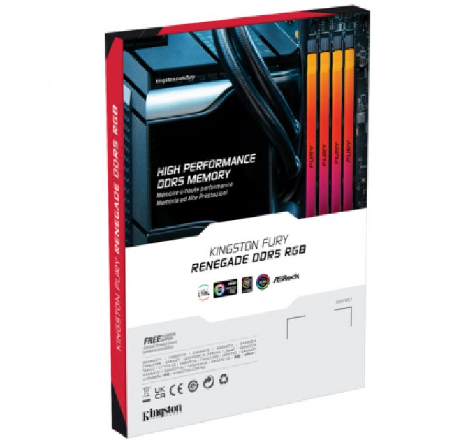 Kingston Fury (ex.HyperX) Модуль пам'яті для комп'ютера DDR5 96GB (2x48GB) 6400 MHz Renegade RGB XMP Kingston Fury (ex.HyperX) (KF564C32RSAK2-96)