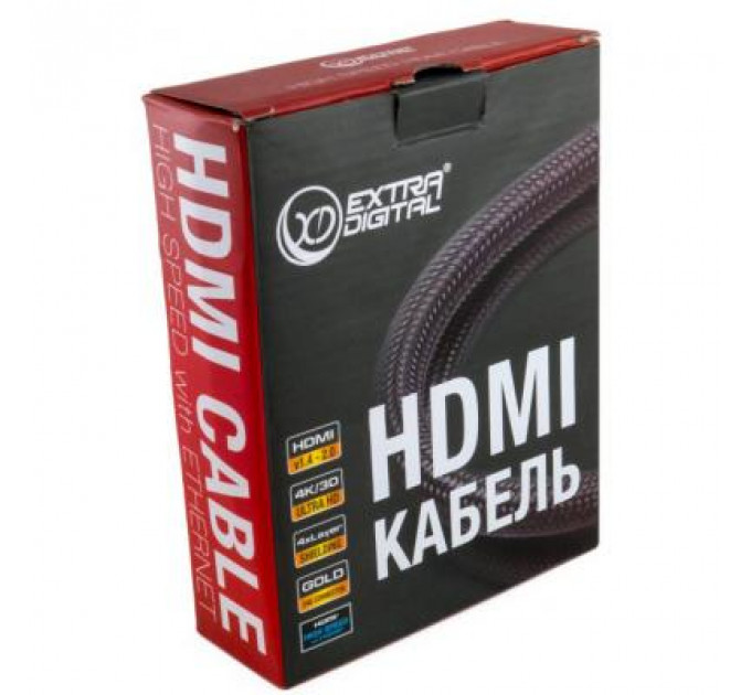 Кабель мультимедійний HDMI to HDMI 3.0m Extradigital (KBH1634)