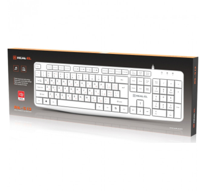 Клавіатура REAL-EL RK-513 USB White (EL123100047)